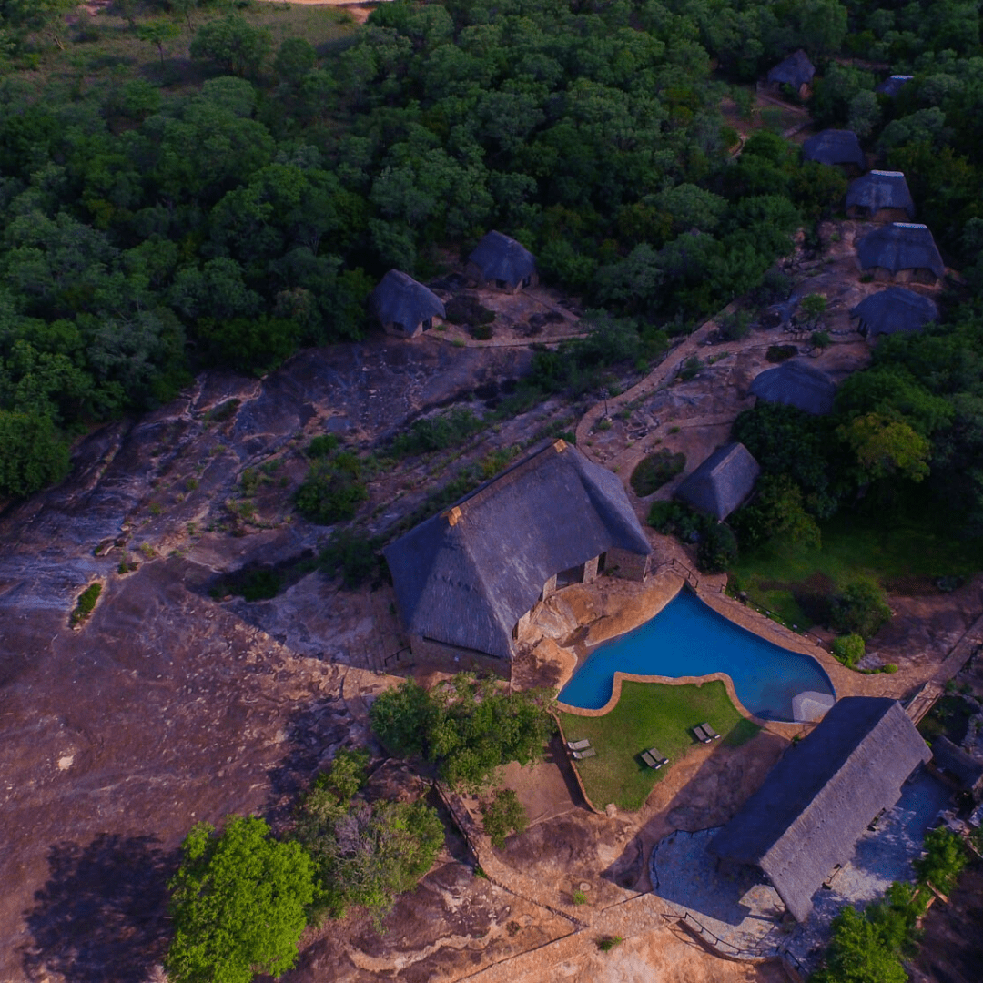 Pool terrace at Matobo Hills Lodge