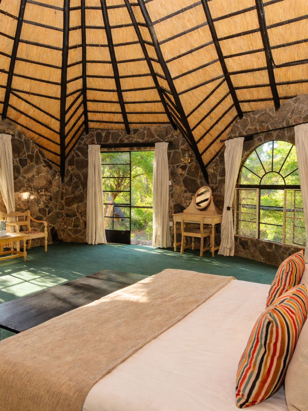 Matobo Hills Lodge chalets nestled among ancient granite formations