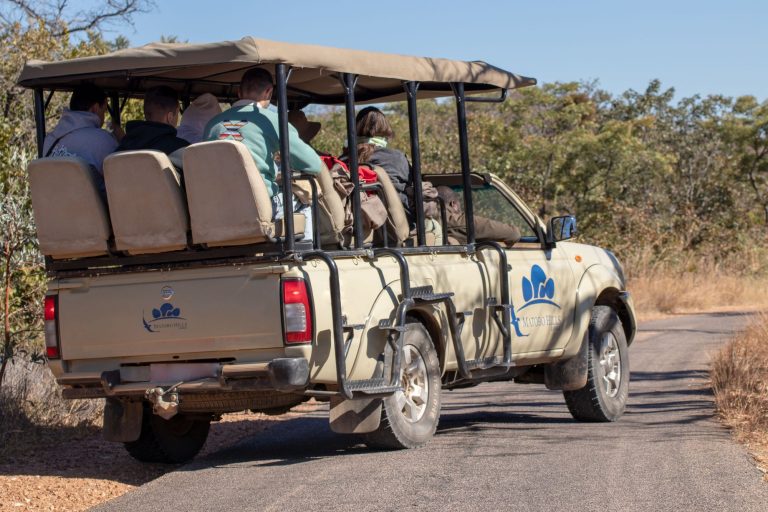 Matobo Hills Lodge safari vehicle on the road