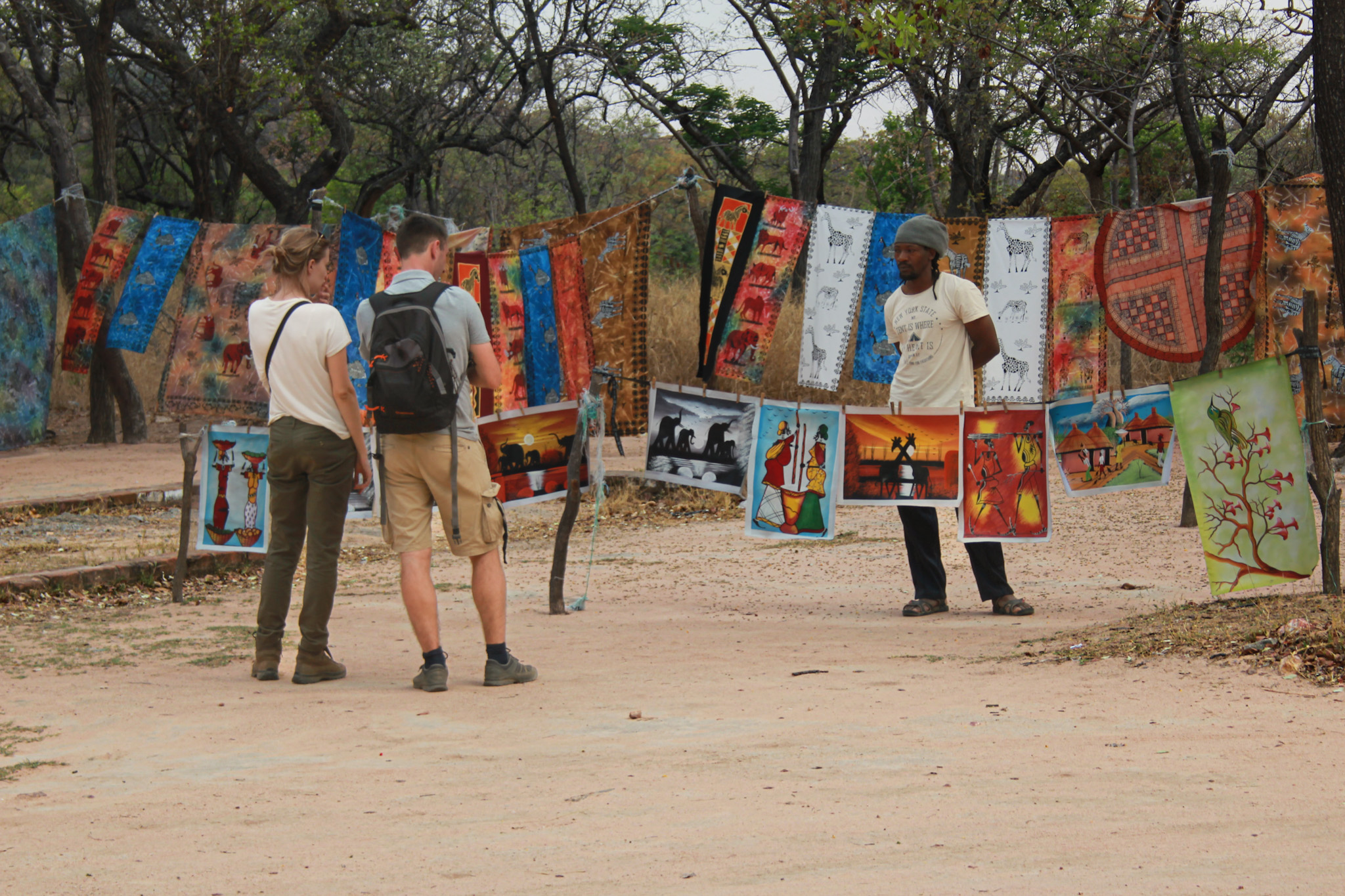 Guests with traditional craft and artwork