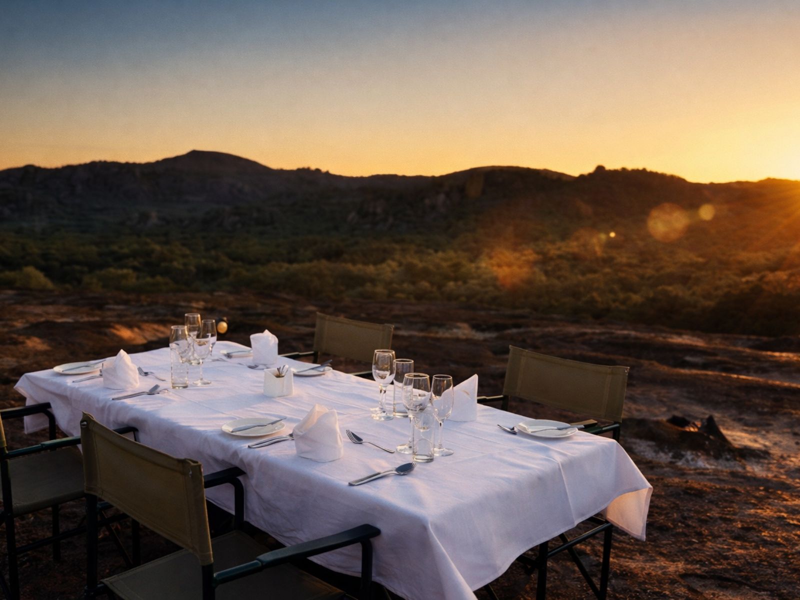 Evening boma area at Matobo Hills Lodge
