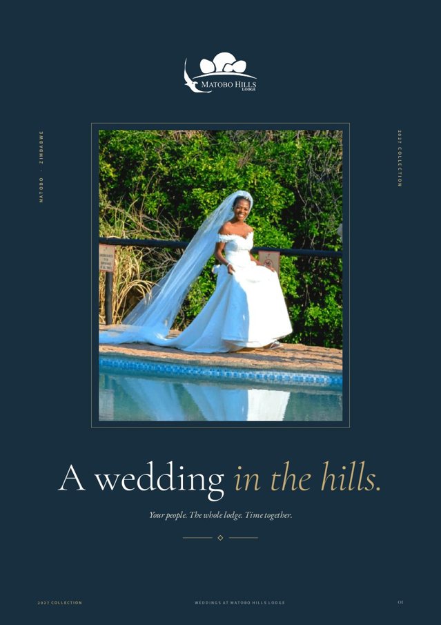 Cover of the Matobo Hills Lodge 2027 wedding brochure